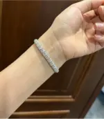 Pulsera de Moissanita Completa de Moda para Mujer y Hombre, Chapado en Plata de Ley 925, Color D, VVS1, Unisex, Pulsera de Moissanita de Lujo 2