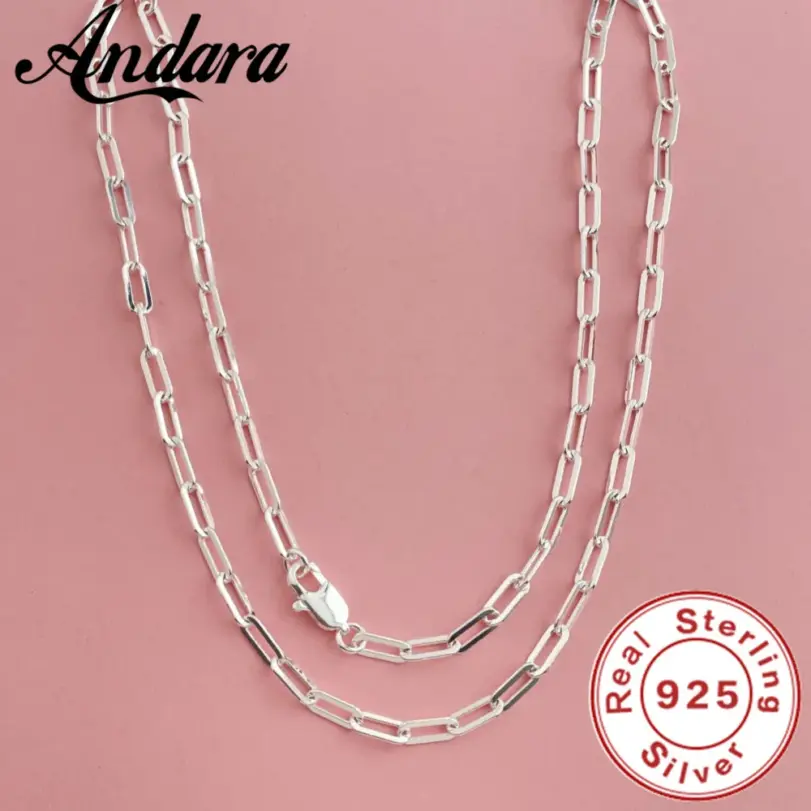 📎 Collar "Andara Geometric" – Plata de Ley .925 Estilo Paperclip 1