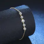 pulseras completas de moissanita para mujer, pulsera de plata de ley S925 chapada en diamantes de laboratorio, joyería para fiesta de cumpleaños y boda 3