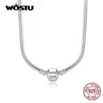 2026 gran oferta de moda collar de cadena de serpiente de plata de 45CM colgante Ajuste Original cuentas abalorios DIY joyería regalo 1