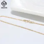 Rinntin-collar de cadenas de eslabones de Cable para mujer, de Plata de Ley 925 de oro de 18K, accesorios de cadena de cuello fino, joyería SC06 4 Rinntin-collar de cadenas de eslabones de Cable para mujer, de Plata de Ley 925 de oro de 18K, accesorios de cadena de cuello fino, joyería SC06 4