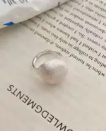 Anillos de plata de ley 925 para mujer, hecha a mano Bola brillante, Simple, anillo de dedo abierto, banda de moda, bisutería femenina, regalo 5