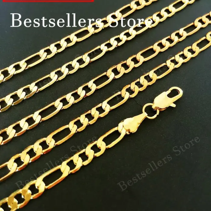 Plata de Ley 925, oro de 18 quilates, 16-30 pulgadas, collar de cadena Figaro de 4 mm, joyería de regalo moderna, encantadora, elegante 2