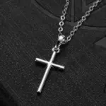 Collares de cruz de Jesús cristiano a la moda, colgantes simples de cadena larga de Color plateado para mujeres y hombres, regalos de joyería, triangulación de envíos 2
