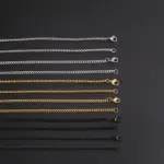 Skyrim-collar de cadena de caja larga de 60cm para hombre, cadenas de eslabones de Color negro y dorado de acero inoxidable, joyería Punk básica al por mayor 2