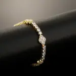 🍀 Pulsera Tennis "Trébol de la Suerte" – Circonia 4mm y Diseño Unisex 4