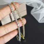 Pulseras de tenis de cadena de circonia de 4mm de Color dorado/plateado de acero inoxidable para mujer, Pulsera de 16/18 cm, regalos de joyería de lujo 2