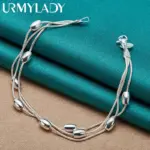 Pulsera de plata de ley 925, cadena, producto de diseño a la moda, joyería hermosa, pulsera de alta calidad con cuentas para mujer, boda 1