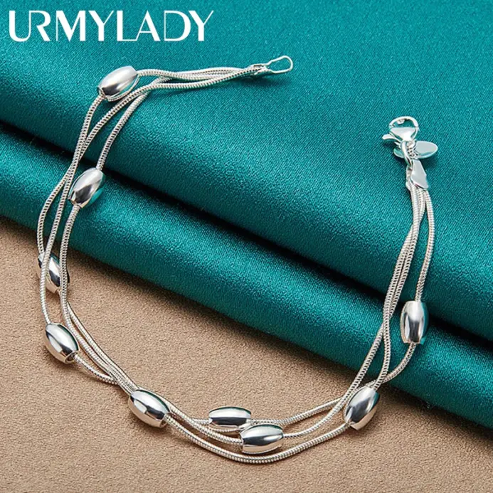 Pulsera de plata de ley 925, cadena, producto de diseño a la moda, joyería hermosa, pulsera de alta calidad con cuentas para mujer, boda 1