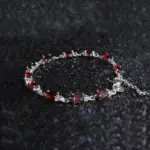 Pulseras de cristal rojo CZ de lujo a la moda de alta calidad para mujer, pulseras de plata de ley 925, joyería de regalo 4