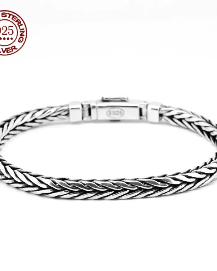 🦾 Pulsera "Argentum Keel S925" – Plata Sólida Hecha a Mano 1
