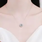 collar de diamantes de moissanita de 1CT para mujer, colgante chapado en plata 925 con cadenas de oro blanco, joyería fina para fiesta nupcial, regalo 5