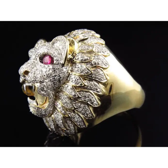 Nuevo anillo dominante para hombre, joyería creativa con forma de cabeza de león, superventas en Europa y América 1