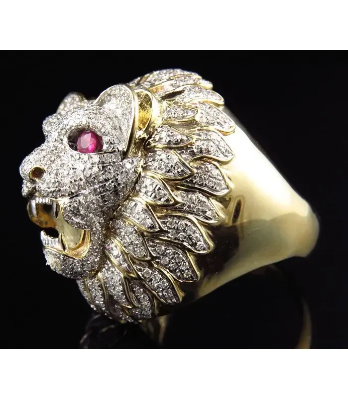Nuevo anillo dominante para hombre, joyería creativa con forma de cabeza de león, superventas en Europa y América 1