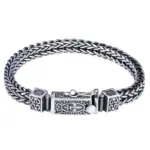 🐉 Brazalete "Dragon Spine S925" – Plata Sólida Tejida (Doble Seguridad) 6