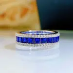 OEVAS-Anillos cuadrados clásicos con incrustaciones de plata de ley 100% 925, diamantes de alto contenido de carbono para mujer, joyería fina de compromiso 3