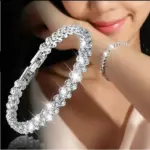 Pulseras de circonia cúbica de cristal para mujer, pulsera de Color plateado, pulsera de terapia magnética para pérdida de peso, joyería para la salud 3