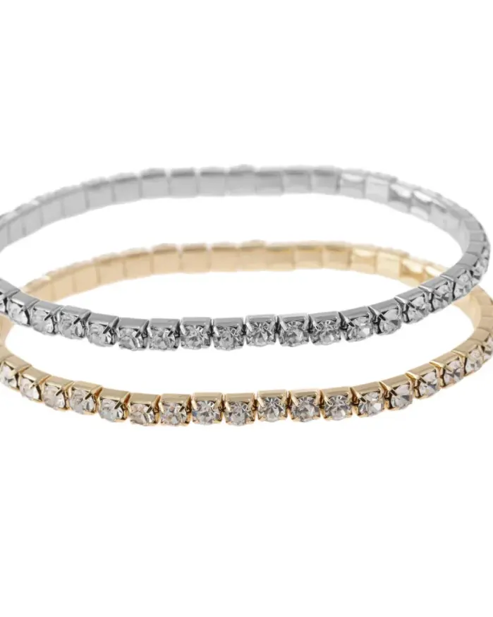 Nueva Pulsera elástica de una sola fila de cristal CZ pulsera de novia brazalete brillante para mujer joyería mejor amiga boda señora Pulsera 2