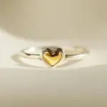 Anillos de corazón Huitan para mujer, anillos de amor de dos tonos de Metal, accesorios de banda de boda eternidad, joyería femenina de moda moderna, envío directo 1