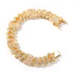 Lujo 24K 9999 oro puro oro real 3 a 1 pulsera hipster hip hop pulsera cubana con tachuelas de hip hop 4