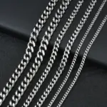 Collares de acero inoxidable de 3,5-7MM de ancho para hombre, gargantilla de cadena de eslabones cubanos Punk, accesorios de joyería de fiesta de moda Hip Hop para mujer 1