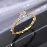 Anillo de compromiso de boda de Plata de Ley 925 para mujer, regalo de cumpleaños romántico para novia, joyería de circón de cristal a la moda 3