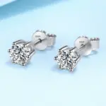 Pendientes NeeTim de moissanita de 0,5 CT, 1ct, 2ct, para mujer, Plata de Ley 925, verde, rosa, negro, azul, gris, pendientes brillantes 2