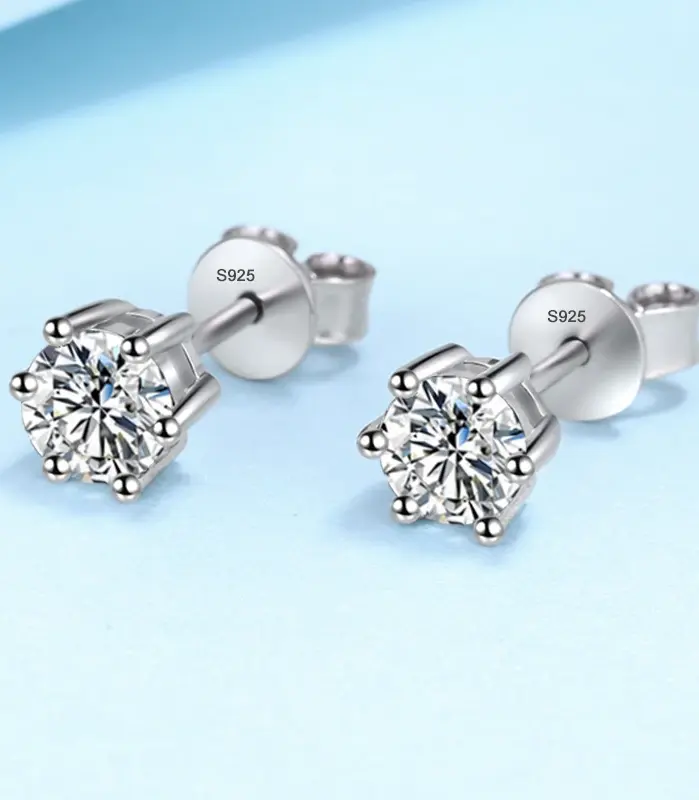 Pendientes NeeTim de moissanita de 0,5 CT, 1ct, 2ct, para mujer, Plata de Ley 925, verde, rosa, negro, azul, gris, pendientes brillantes 2