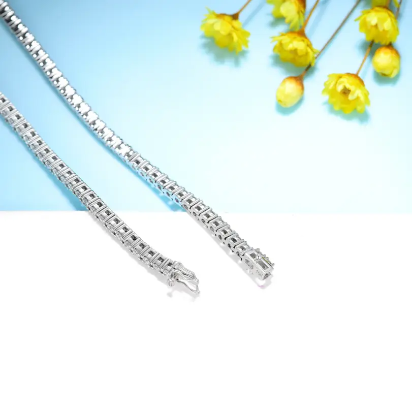 Kuololit Lab Grown Diamonds Pulseras para Mujeres Hombres 14K 10K 585 Pulsera de Tenis de Oro Sólido Compromiso Clásico Navidad 3