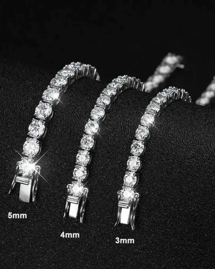 Pulsera de tenis de moissanita de Plata de Ley 925 D VVS1 con certificado GRA, regalo de joyería exquisito y lujoso 2