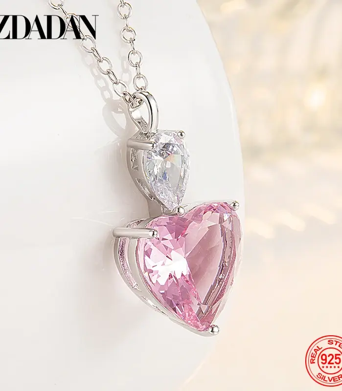 🌸 Collar "Pink Blossom Solitaire" – Plata .925 y Circonita Rosa 2