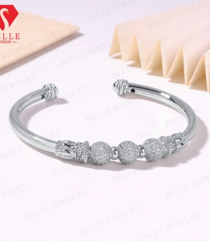 Pulsera de moissanita que se puede abrir de plata de ley 925, joyería exquisita para mujer, regalo ideal para bodas y aniversarios 2