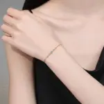 pulseras completas de moissanita para mujer, pulsera de plata de ley S925 chapada en diamantes de laboratorio, joyería para fiesta de cumpleaños y boda 5