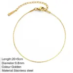 Tobilleras de acero inoxidable 316L a la moda para mujer, joyería bohemia de fiesta a la moda, accesorios de verano para playa sin deslustre 6
