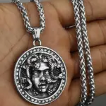 HNSP-collar con colgante de Medusa de mitología nórdica para hombre, accesorios de joyería de acero inoxidable 316L 4