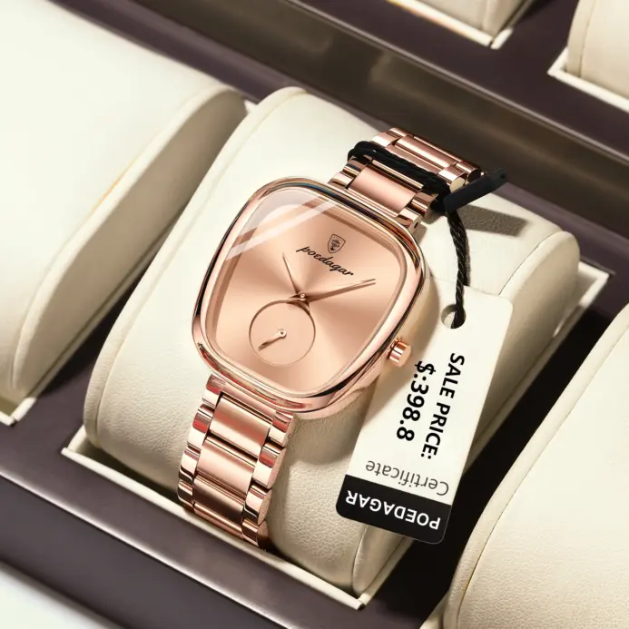 Reloj POEDAGAR elegante de lujo para mujer, Reloj de cuarzo de acero inoxidable resistente al agua para mujer, relojes informales de alta calidad para mujer 1