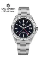 San Martin 39mm esfera de piedras preciosas de Aventurina reloj de lujo para hombre NH34 GMT zafiro mecánico automático impermeable luminoso SN0129 1