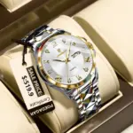 POEDAGAR, Reloj militar a la moda para hombre, Reloj de pulsera resistente al agua con fecha luminosa y semana para hombre, relojes de cuarzo de acero inoxidable para hombre, Reloj masculino 1