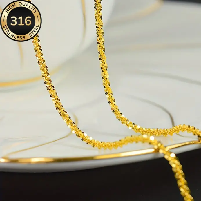 Collar de cáuliflor de acero inoxidable 316 de alta calidad, collar brillante chapado en oro de 18 k | Accesorios diarios | Regalos del Día de San Valentín 2