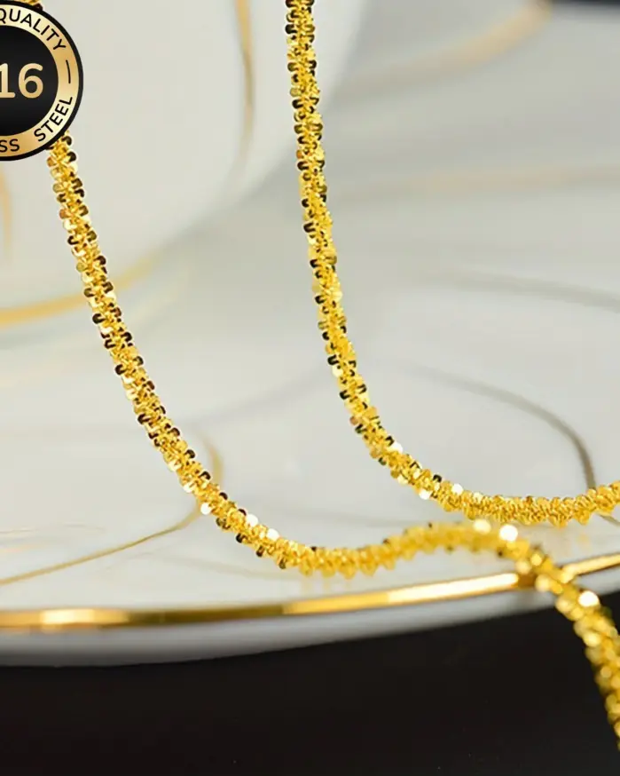Collar de cáuliflor de acero inoxidable 316 de alta calidad, collar brillante chapado en oro de 18 k | Accesorios diarios | Regalos del Día de San Valentín 2