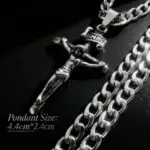 HNSP 316L Acero inoxidable Jesús Cruz colgante collar para hombres joyería accesorios regalos religiosos 6