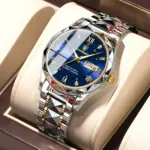 Reloj de pulsera POEDAGAR de lujo para hombre, reloj luminoso resistente al agua con fecha y semana para hombre, relojes de acero inoxidable para hombre, reloj deportivo de cuarzo para hombre 1