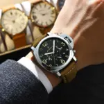 POEDAGAR, reloj militar de lujo para hombre, resistente al agua, luminoso, cronógrafo con fecha, reloj para hombre, relojes deportivos informales de cuero de cuarzo para hombre 5