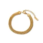 ANENJERY 316L Acero inoxidable doble hechizo Color dorado pulsera de cadena giratoria gruesa mujer Ins joyería de diseño Simple 6