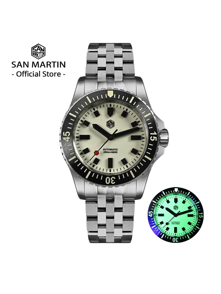 Reloj de buceo para hombre con revestimiento endurecedor San Martin 1200HV, esfera luminosa completa, bloques luminosos ST2130, reloj mecánico automático SN0012 1 Reloj de buceo para hombre con revestimiento endurecedor San Martin 1200HV, esfera luminosa completa, bloques luminosos ST2130, reloj mecánico automático SN0012 1