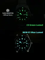 Reloj de Buceo San Martin Nuevo y Mejorado de 37 mm BB54 Vintage para Hombre, ST2130 Automático Mecánico, Zafiro Luminoso, Resistente al Agua 200 m SN0138 6