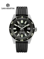 Reloj de buceo San Martin V3 62mas 40mm NH35 reloj mecánico automático para hombres completamente luminoso impermeable 200m correa de goma SN0007 1