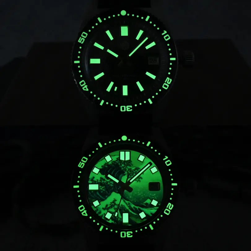 Reloj de buceo San Martin oficial 40mm 62mas V3 para hombre Kanagawa surf Dial NH35 mecánico automático 20Bar correa de goma SN0007 6