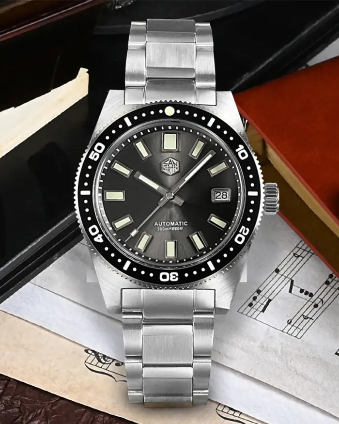 San Martin oficial 41mm 62mas V4 Diver hombres reloj NH35 reloj mecánico automático cristal de zafiro 200m impermeable luminoso SN0007 2
