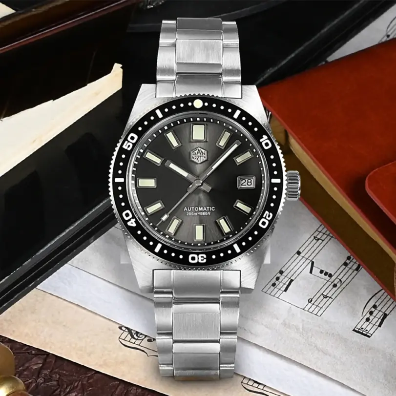 San Martin oficial 41mm 62mas V4 Diver hombres reloj NH35 reloj mecánico automático cristal de zafiro 200m impermeable luminoso SN0007 2